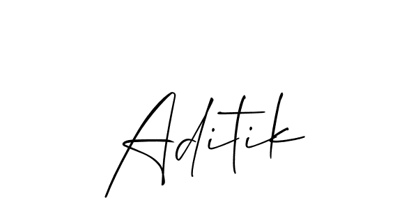 Design your own signature with our free online signature maker. With this signature software, you can create a handwritten (Allison_Script) signature for name Aditik. Aditik signature style 2 images and pictures png