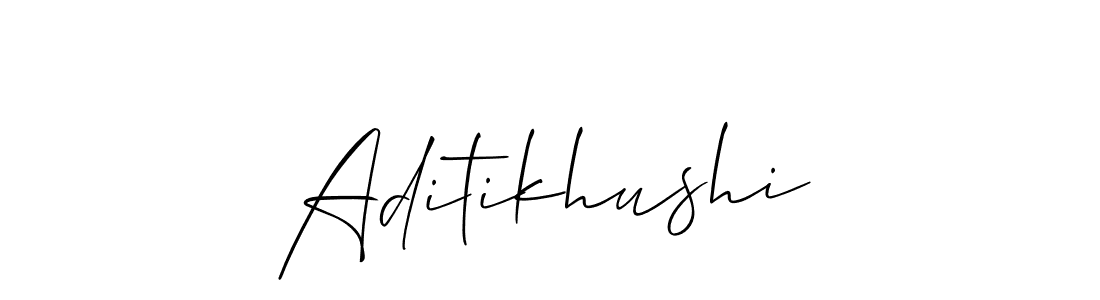 Use a signature maker to create a handwritten signature online. With this signature software, you can design (Allison_Script) your own signature for name Aditikhushi. Aditikhushi signature style 2 images and pictures png