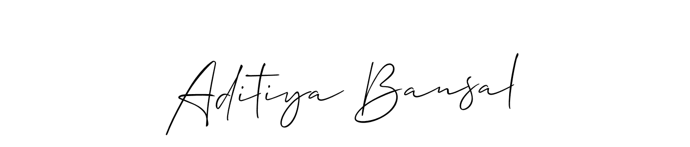 Design your own signature with our free online signature maker. With this signature software, you can create a handwritten (Allison_Script) signature for name Aditiya Bansal. Aditiya Bansal signature style 2 images and pictures png