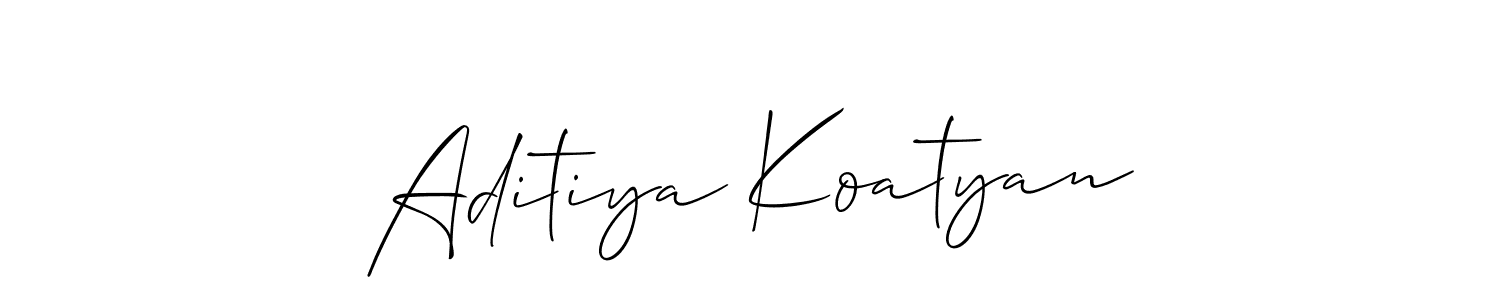Check out images of Autograph of Aditiya Koatyan name. Actor Aditiya Koatyan Signature Style. Allison_Script is a professional sign style online. Aditiya Koatyan signature style 2 images and pictures png