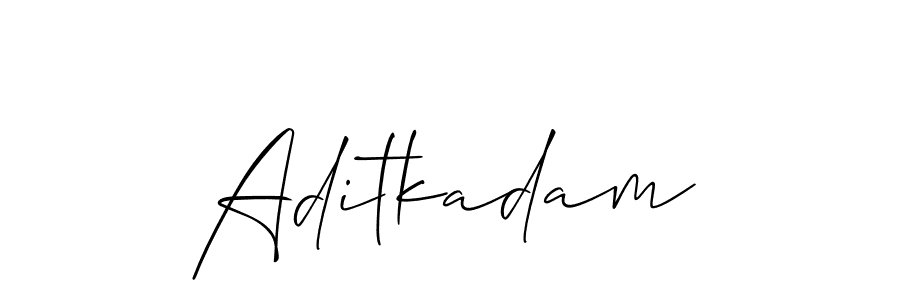 How to make Aditkadam name signature. Use Allison_Script style for creating short signs online. This is the latest handwritten sign. Aditkadam signature style 2 images and pictures png