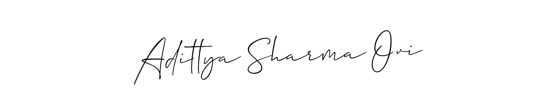 Also You can easily find your signature by using the search form. We will create Adittya Sharma Ovi name handwritten signature images for you free of cost using Allison_Script sign style. Adittya Sharma Ovi signature style 2 images and pictures png