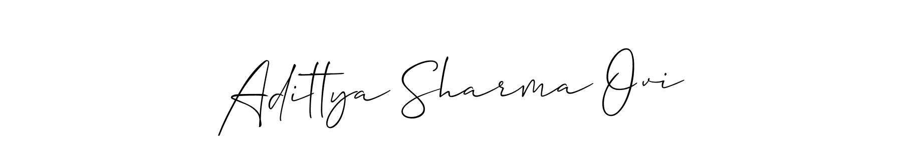 Also You can easily find your signature by using the search form. We will create Adittya Sharma Ovi name handwritten signature images for you free of cost using Allison_Script sign style. Adittya Sharma Ovi signature style 2 images and pictures png