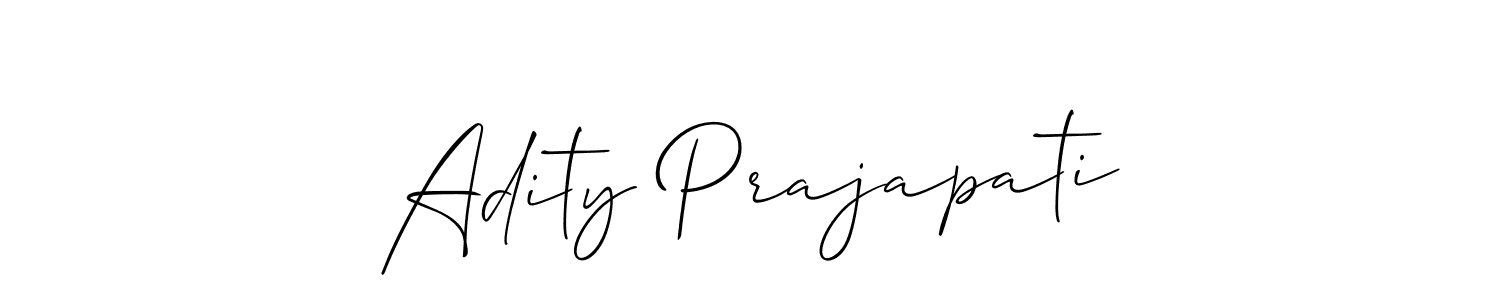Design your own signature with our free online signature maker. With this signature software, you can create a handwritten (Allison_Script) signature for name Adity Prajapati. Adity Prajapati signature style 2 images and pictures png
