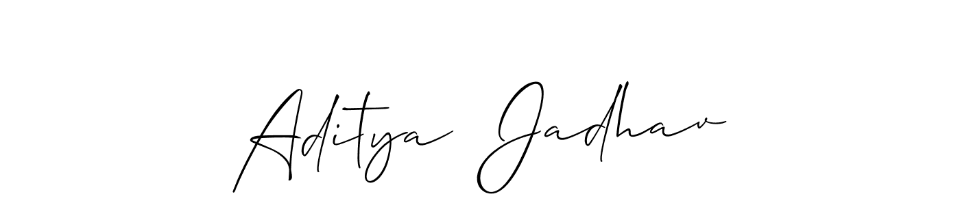 Also You can easily find your signature by using the search form. We will create Aditya  Jadhav name handwritten signature images for you free of cost using Allison_Script sign style. Aditya  Jadhav signature style 2 images and pictures png