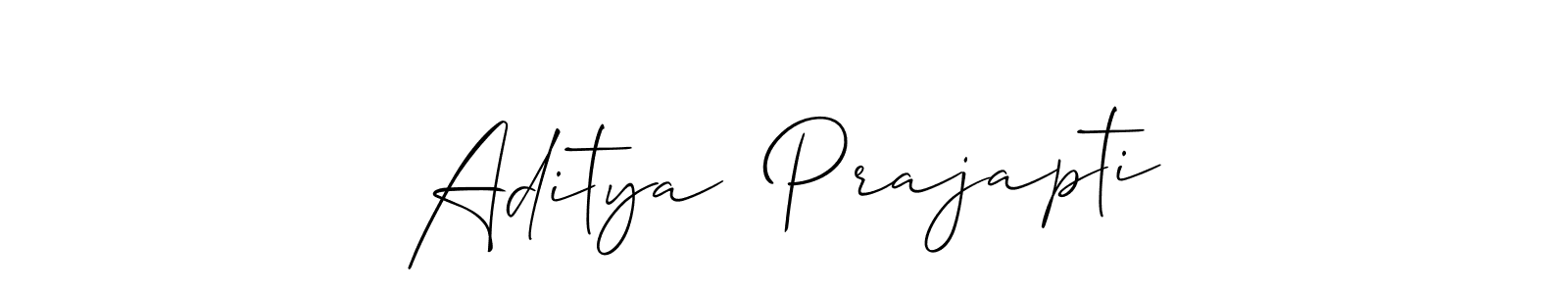 Make a short Aditya  Prajapti signature style. Manage your documents anywhere anytime using Allison_Script. Create and add eSignatures, submit forms, share and send files easily. Aditya  Prajapti signature style 2 images and pictures png