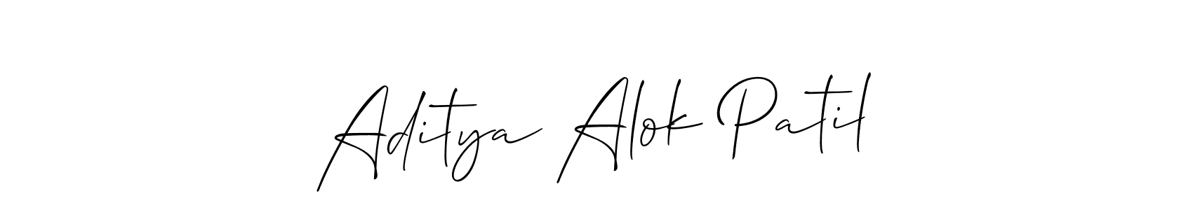 Aditya Alok Patil stylish signature style. Best Handwritten Sign (Allison_Script) for my name. Handwritten Signature Collection Ideas for my name Aditya Alok Patil. Aditya Alok Patil signature style 2 images and pictures png