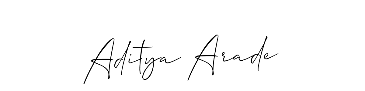 It looks lik you need a new signature style for name Aditya Arade. Design unique handwritten (Allison_Script) signature with our free signature maker in just a few clicks. Aditya Arade signature style 2 images and pictures png