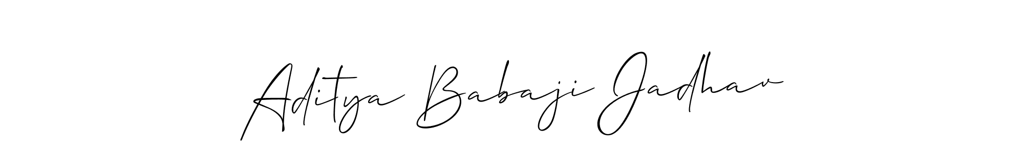 Also You can easily find your signature by using the search form. We will create Aditya Babaji Jadhav name handwritten signature images for you free of cost using Allison_Script sign style. Aditya Babaji Jadhav signature style 2 images and pictures png