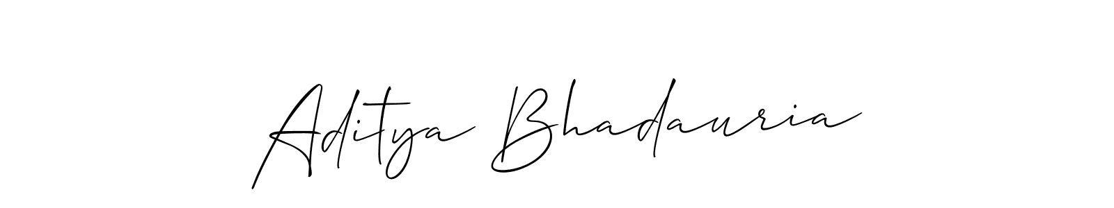 Make a beautiful signature design for name Aditya Bhadauria. With this signature (Allison_Script) style, you can create a handwritten signature for free. Aditya Bhadauria signature style 2 images and pictures png