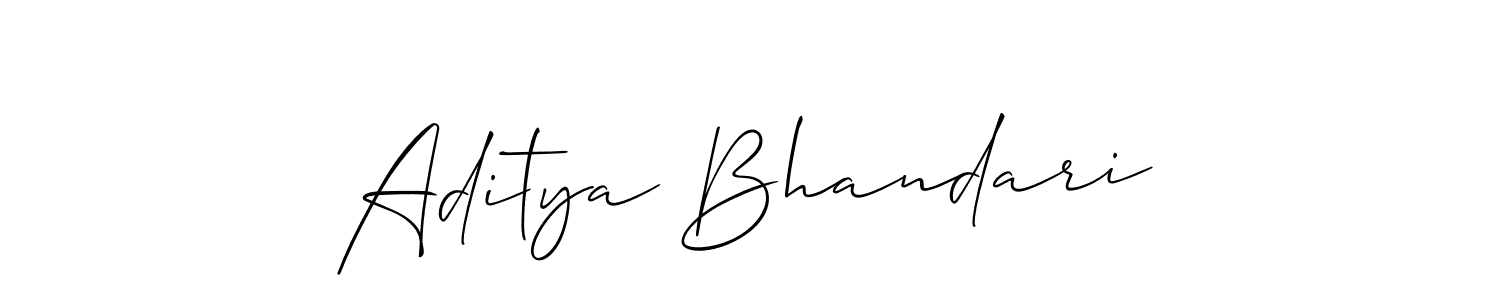 Make a beautiful signature design for name Aditya Bhandari. With this signature (Allison_Script) style, you can create a handwritten signature for free. Aditya Bhandari signature style 2 images and pictures png