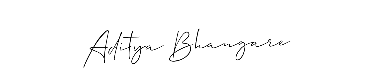 The best way (Allison_Script) to make a short signature is to pick only two or three words in your name. The name Aditya Bhangare include a total of six letters. For converting this name. Aditya Bhangare signature style 2 images and pictures png