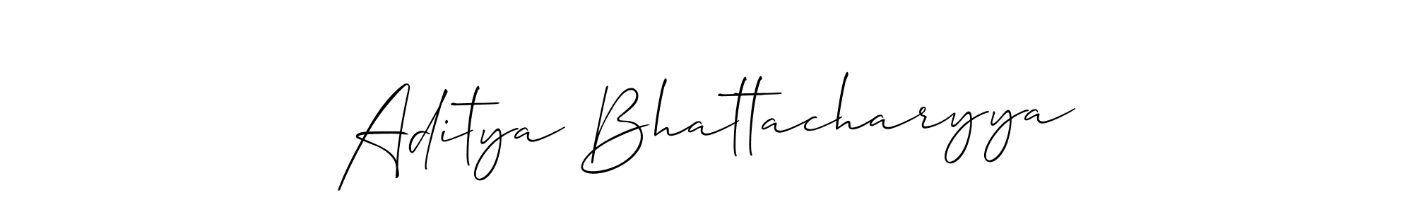 Use a signature maker to create a handwritten signature online. With this signature software, you can design (Allison_Script) your own signature for name Aditya Bhattacharyya. Aditya Bhattacharyya signature style 2 images and pictures png
