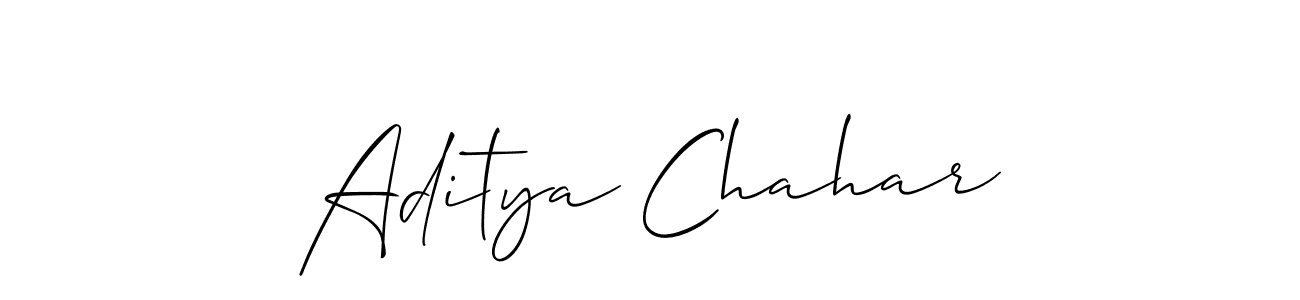 Aditya Chahar stylish signature style. Best Handwritten Sign (Allison_Script) for my name. Handwritten Signature Collection Ideas for my name Aditya Chahar. Aditya Chahar signature style 2 images and pictures png