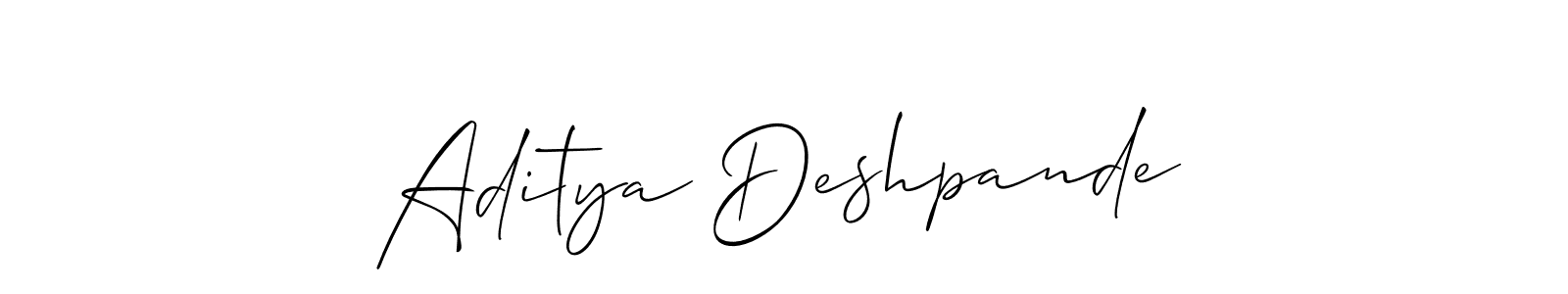 Also we have Aditya Deshpande name is the best signature style. Create professional handwritten signature collection using Allison_Script autograph style. Aditya Deshpande signature style 2 images and pictures png