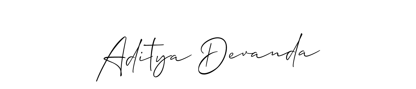 Create a beautiful signature design for name Aditya Devanda. With this signature (Allison_Script) fonts, you can make a handwritten signature for free. Aditya Devanda signature style 2 images and pictures png