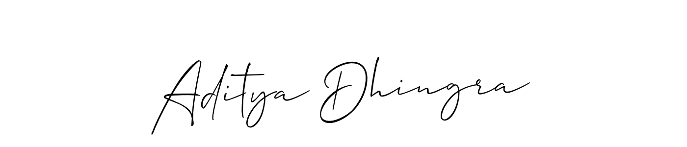 Design your own signature with our free online signature maker. With this signature software, you can create a handwritten (Allison_Script) signature for name Aditya Dhingra. Aditya Dhingra signature style 2 images and pictures png