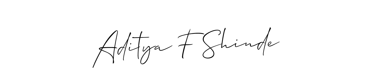 Design your own signature with our free online signature maker. With this signature software, you can create a handwritten (Allison_Script) signature for name Aditya F Shinde. Aditya F Shinde signature style 2 images and pictures png