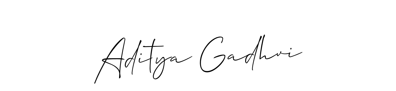 Similarly Allison_Script is the best handwritten signature design. Signature creator online .You can use it as an online autograph creator for name Aditya Gadhvi. Aditya Gadhvi signature style 2 images and pictures png