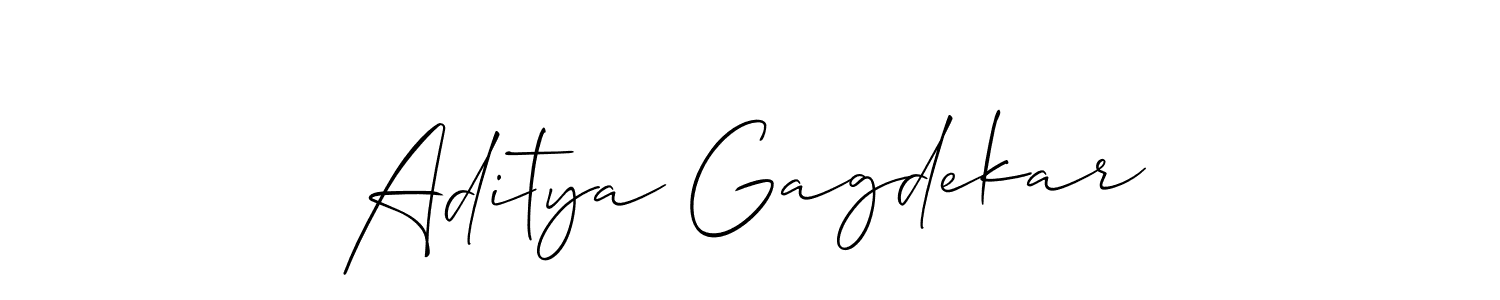 Make a beautiful signature design for name Aditya Gagdekar. With this signature (Allison_Script) style, you can create a handwritten signature for free. Aditya Gagdekar signature style 2 images and pictures png