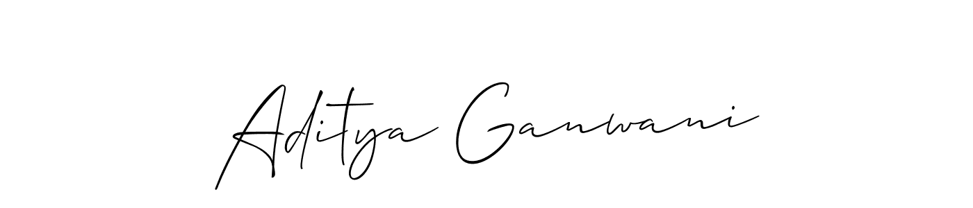 Aditya Ganwani stylish signature style. Best Handwritten Sign (Allison_Script) for my name. Handwritten Signature Collection Ideas for my name Aditya Ganwani. Aditya Ganwani signature style 2 images and pictures png