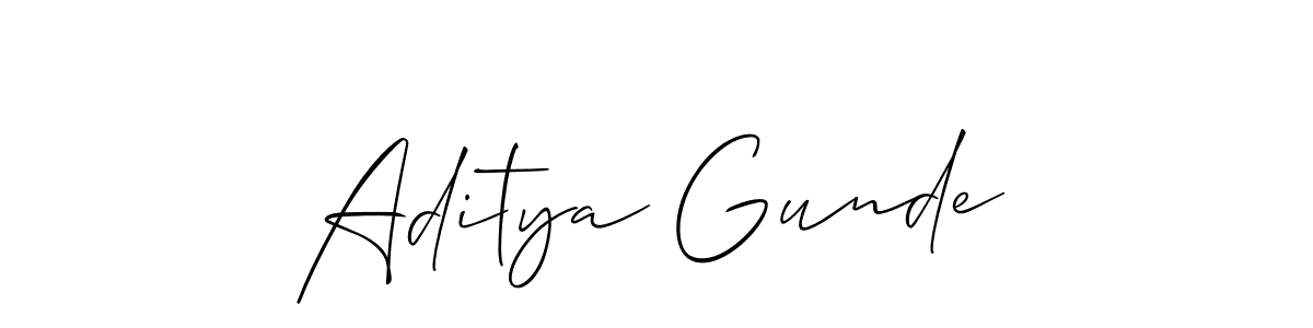 Make a short Aditya Gunde signature style. Manage your documents anywhere anytime using Allison_Script. Create and add eSignatures, submit forms, share and send files easily. Aditya Gunde signature style 2 images and pictures png