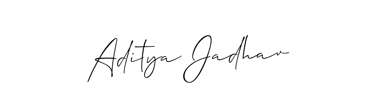 You should practise on your own different ways (Allison_Script) to write your name (Aditya Jadhav) in signature. don't let someone else do it for you. Aditya Jadhav signature style 2 images and pictures png