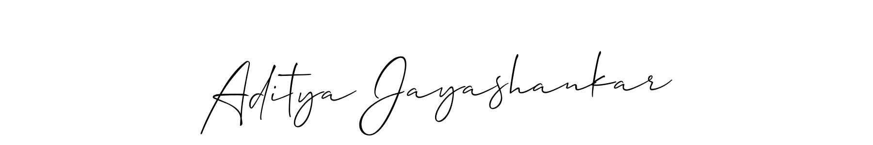 Make a beautiful signature design for name Aditya Jayashankar. With this signature (Allison_Script) style, you can create a handwritten signature for free. Aditya Jayashankar signature style 2 images and pictures png