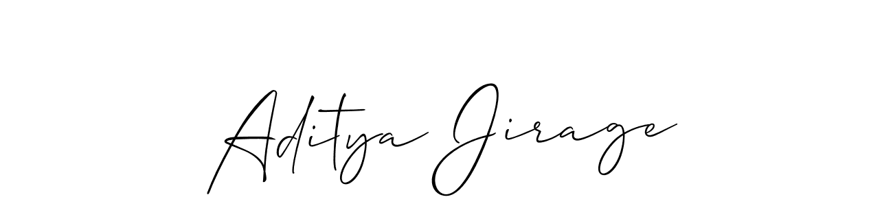 Also You can easily find your signature by using the search form. We will create Aditya Jirage name handwritten signature images for you free of cost using Allison_Script sign style. Aditya Jirage signature style 2 images and pictures png