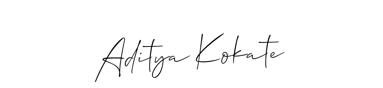 if you are searching for the best signature style for your name Aditya Kokate. so please give up your signature search. here we have designed multiple signature styles  using Allison_Script. Aditya Kokate signature style 2 images and pictures png