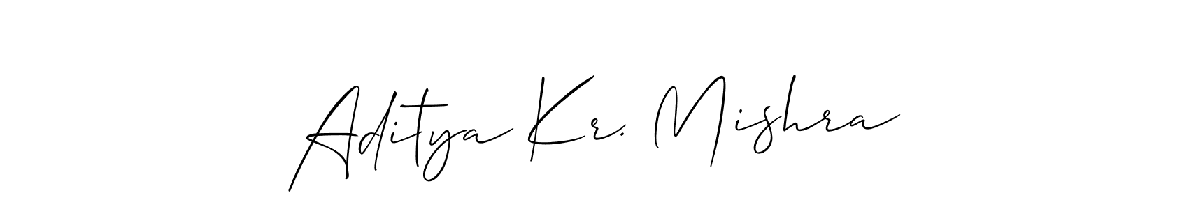 You should practise on your own different ways (Allison_Script) to write your name (Aditya Kr. Mishra) in signature. don't let someone else do it for you. Aditya Kr. Mishra signature style 2 images and pictures png
