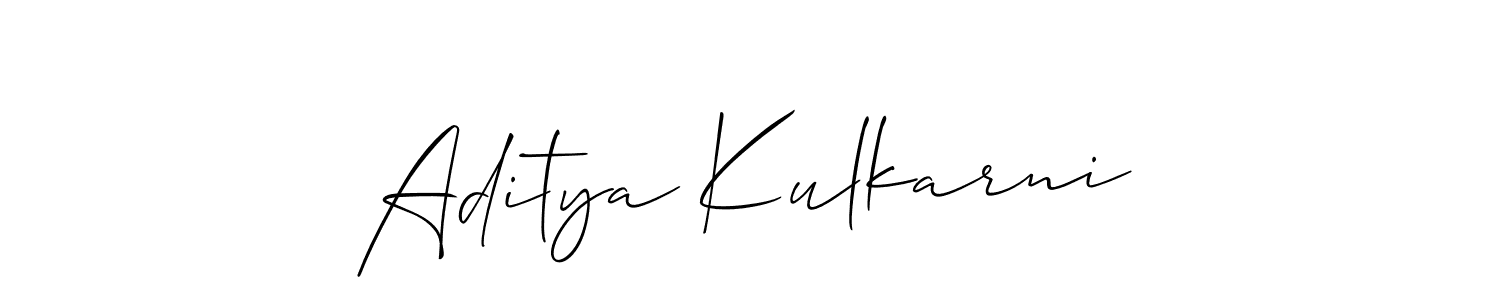 How to make Aditya Kulkarni name signature. Use Allison_Script style for creating short signs online. This is the latest handwritten sign. Aditya Kulkarni signature style 2 images and pictures png