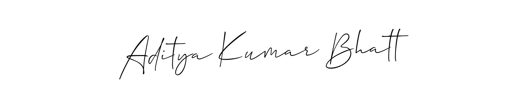Design your own signature with our free online signature maker. With this signature software, you can create a handwritten (Allison_Script) signature for name Aditya Kumar Bhatt. Aditya Kumar Bhatt signature style 2 images and pictures png