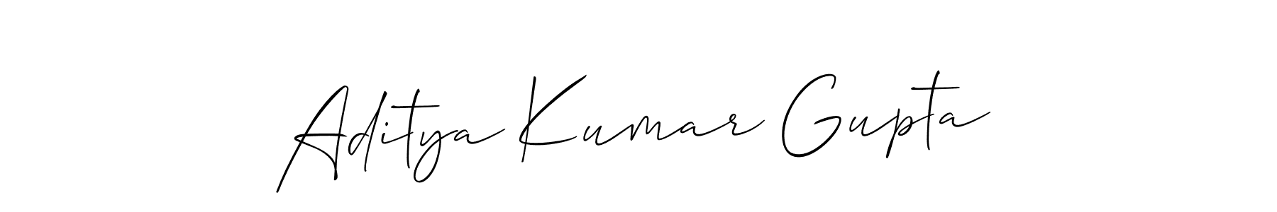 Allison_Script is a professional signature style that is perfect for those who want to add a touch of class to their signature. It is also a great choice for those who want to make their signature more unique. Get Aditya Kumar Gupta name to fancy signature for free. Aditya Kumar Gupta signature style 2 images and pictures png