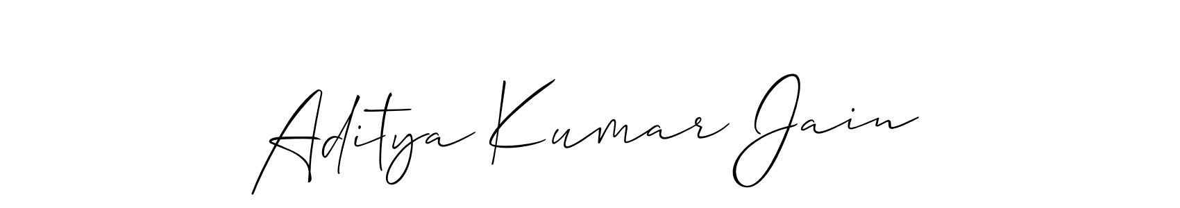 Make a beautiful signature design for name Aditya Kumar Jain. With this signature (Allison_Script) style, you can create a handwritten signature for free. Aditya Kumar Jain signature style 2 images and pictures png
