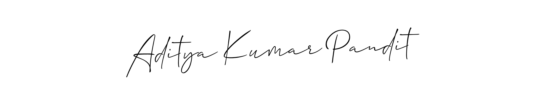 Also we have Aditya Kumar Pandit name is the best signature style. Create professional handwritten signature collection using Allison_Script autograph style. Aditya Kumar Pandit signature style 2 images and pictures png