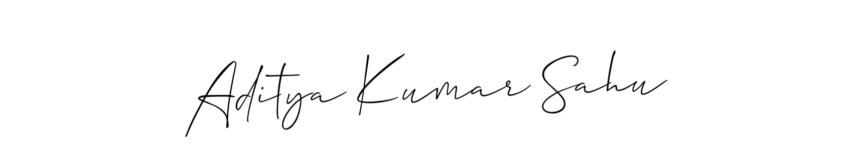 Make a beautiful signature design for name Aditya Kumar Sahu. With this signature (Allison_Script) style, you can create a handwritten signature for free. Aditya Kumar Sahu signature style 2 images and pictures png