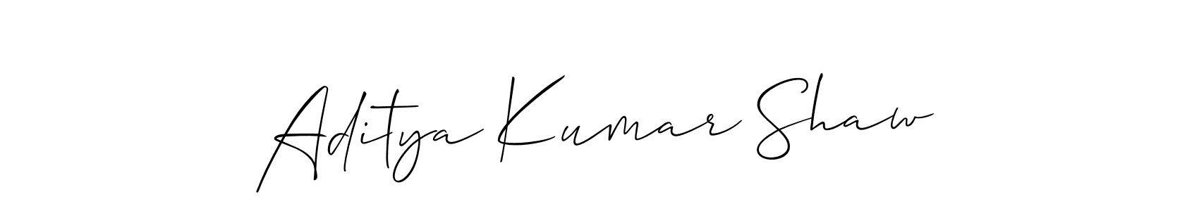 It looks lik you need a new signature style for name Aditya Kumar Shaw. Design unique handwritten (Allison_Script) signature with our free signature maker in just a few clicks. Aditya Kumar Shaw signature style 2 images and pictures png