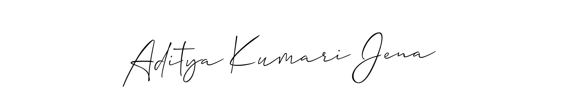 How to make Aditya Kumari Jena name signature. Use Allison_Script style for creating short signs online. This is the latest handwritten sign. Aditya Kumari Jena signature style 2 images and pictures png