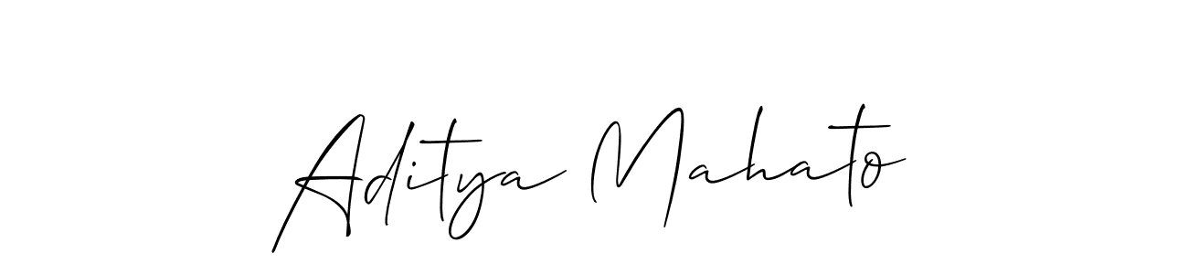 You should practise on your own different ways (Allison_Script) to write your name (Aditya Mahato) in signature. don't let someone else do it for you. Aditya Mahato signature style 2 images and pictures png