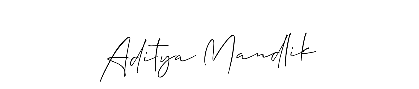 Use a signature maker to create a handwritten signature online. With this signature software, you can design (Allison_Script) your own signature for name Aditya Mandlik. Aditya Mandlik signature style 2 images and pictures png