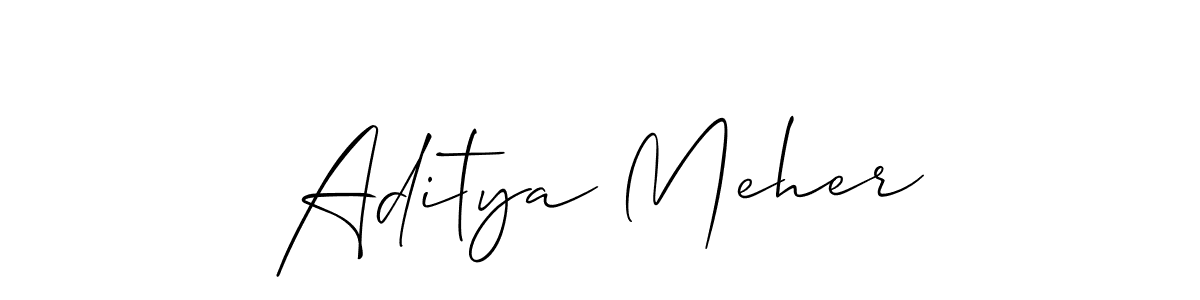 if you are searching for the best signature style for your name Aditya Meher. so please give up your signature search. here we have designed multiple signature styles  using Allison_Script. Aditya Meher signature style 2 images and pictures png