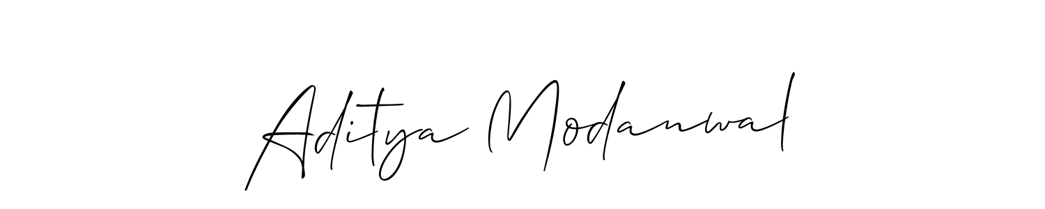 The best way (Allison_Script) to make a short signature is to pick only two or three words in your name. The name Aditya Modanwal include a total of six letters. For converting this name. Aditya Modanwal signature style 2 images and pictures png