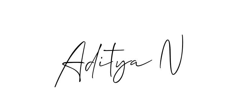 Design your own signature with our free online signature maker. With this signature software, you can create a handwritten (Allison_Script) signature for name Aditya N. Aditya N signature style 2 images and pictures png