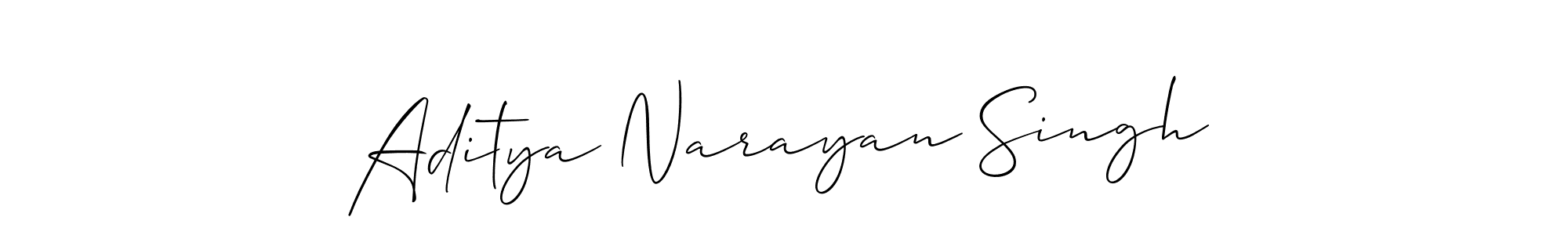 Design your own signature with our free online signature maker. With this signature software, you can create a handwritten (Allison_Script) signature for name Aditya Narayan Singh. Aditya Narayan Singh signature style 2 images and pictures png