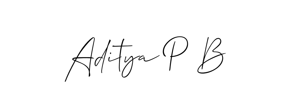 This is the best signature style for the Aditya P B name. Also you like these signature font (Allison_Script). Mix name signature. Aditya P B signature style 2 images and pictures png