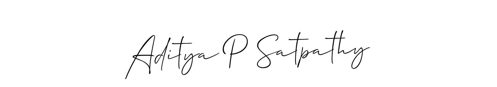 This is the best signature style for the Aditya P Satpathy name. Also you like these signature font (Allison_Script). Mix name signature. Aditya P Satpathy signature style 2 images and pictures png