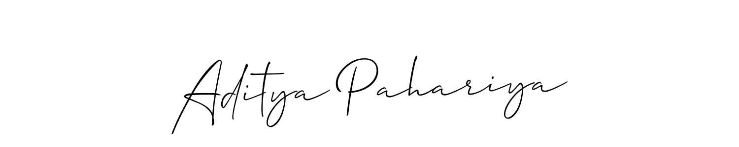How to make Aditya Pahariya signature? Allison_Script is a professional autograph style. Create handwritten signature for Aditya Pahariya name. Aditya Pahariya signature style 2 images and pictures png