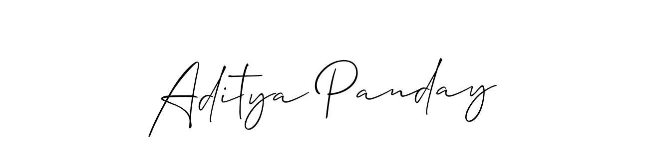if you are searching for the best signature style for your name Aditya Panday. so please give up your signature search. here we have designed multiple signature styles  using Allison_Script. Aditya Panday signature style 2 images and pictures png
