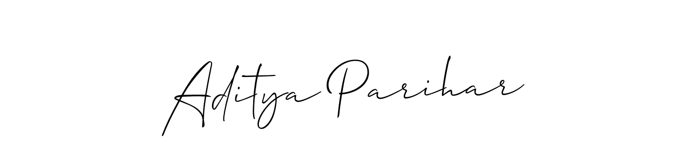 The best way (Allison_Script) to make a short signature is to pick only two or three words in your name. The name Aditya Parihar include a total of six letters. For converting this name. Aditya Parihar signature style 2 images and pictures png